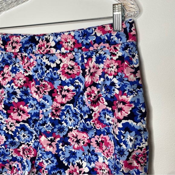 Talbots Blue and Pink Floral Wrap Front Skort - Picture 4 of 14